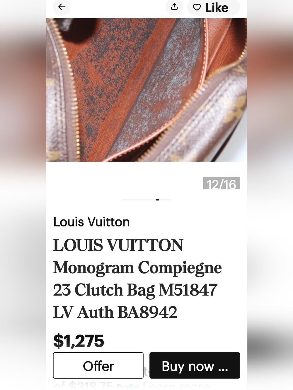 Louis Vuitton Monogram Compiegne 23 Clutch Bag Unisex - Picture 12 of 12